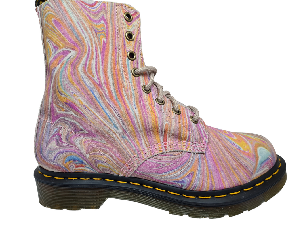 Dr Martens - 1460 Pascal Marbled Suede Lace-up boot