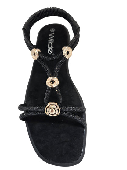 Wilde - Suzzie black sandal top view