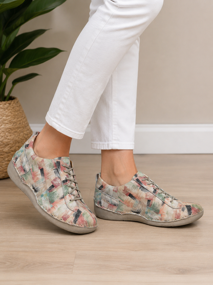 Josef Seibel Fergey 56 shoe worn by a model from the knees down