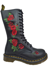 Load image into Gallery viewer, Dr Martens - Vonda  Red Roses 14-Eye Boot
